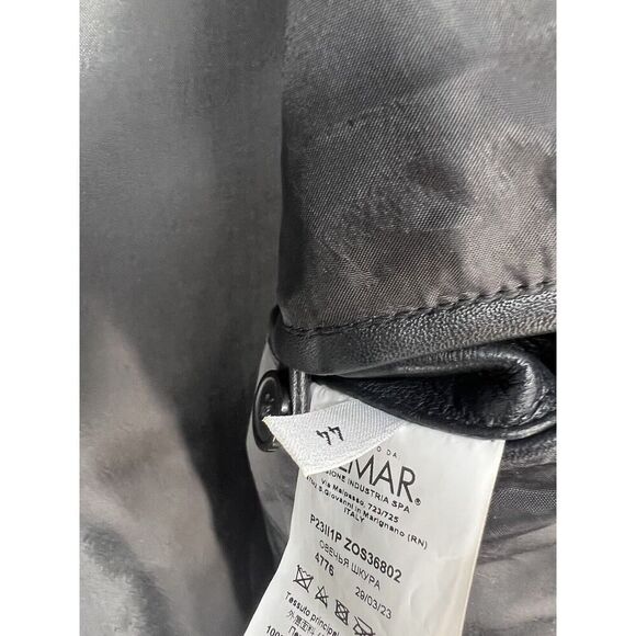 ICEBERG Leather Biker Jacket Size EU 44 Full Zip Men’s Jacket Green Black - Picture 14 of 16